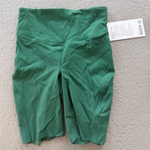 Lululemon Green ribbed biker shorts